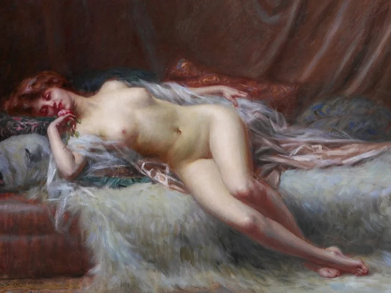 1857-Delphin Enjolras - Nudo avvolto in una pelle d'orso